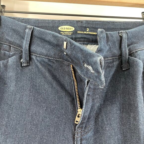 OLD NAVY Trouser Jeans SZ 2 Regular NWT Dark Wash Denim Stretch Business Casual - Picture 8 of 13